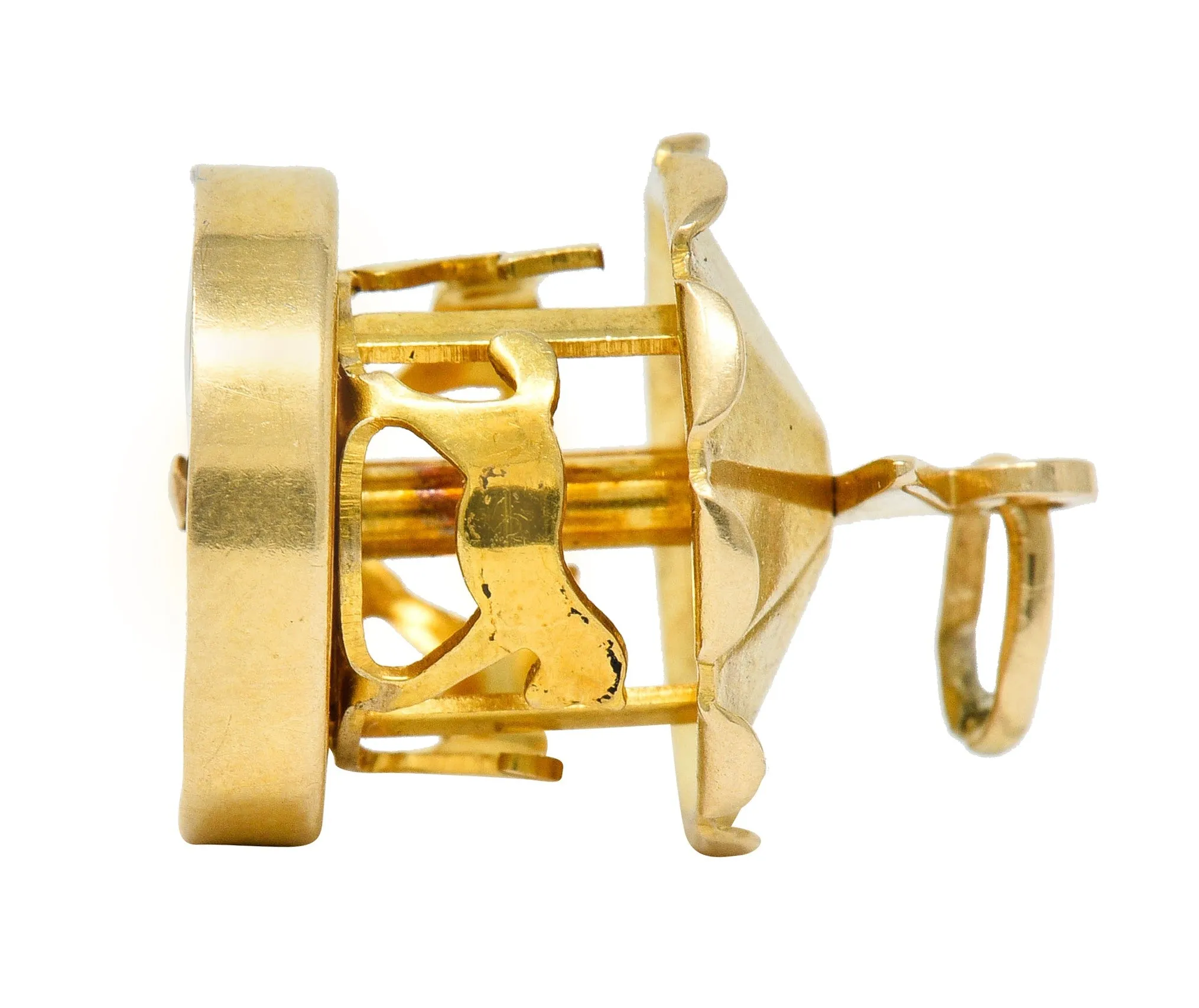 1940's Retro 14 Karat Gold Spinning Carousel Charm