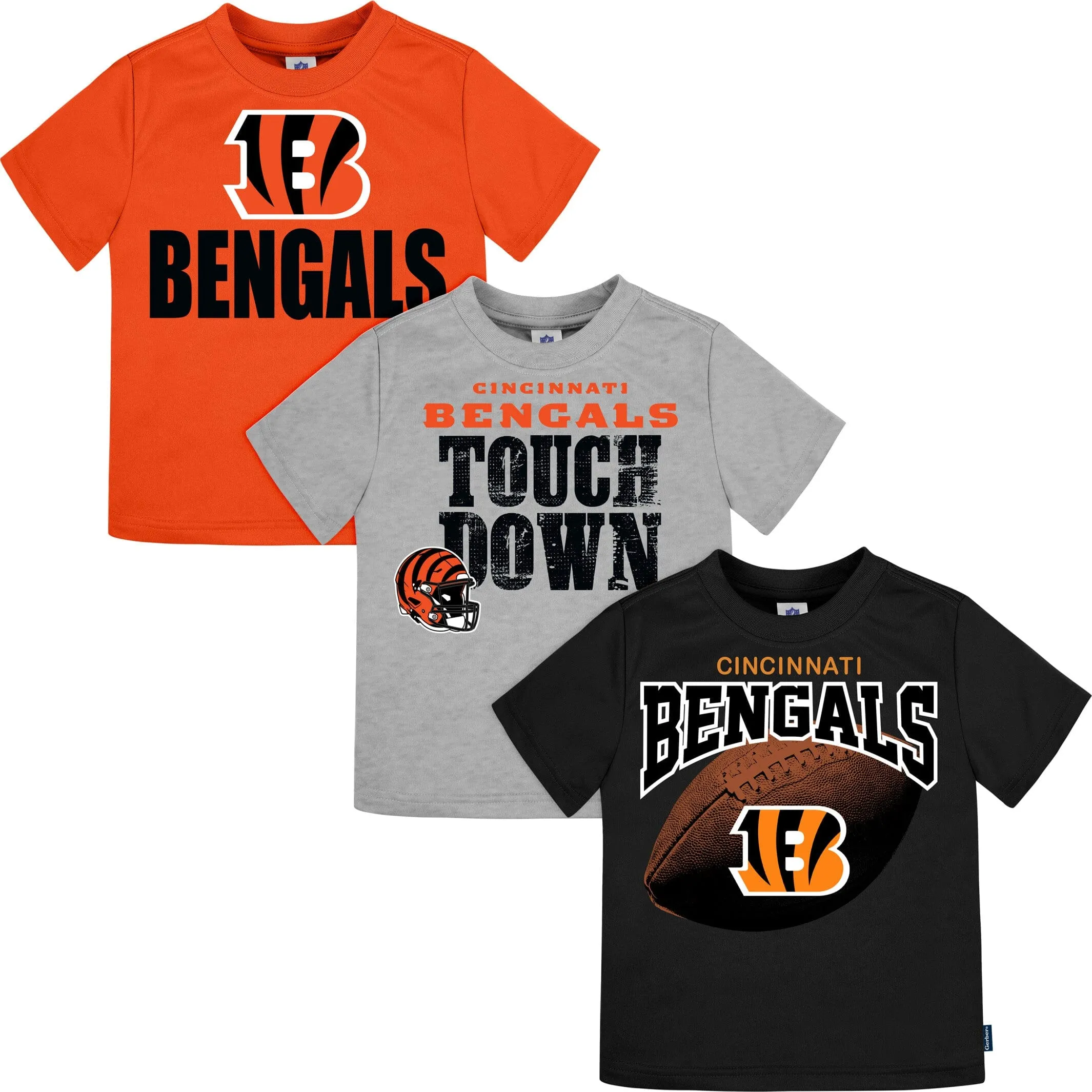 3-Pack Infant & Toddler Boys Bengals Short Sleeve Tees