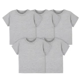 5-Pack Infant & Toddler Heather Grey Premium Short Sleeve Tees