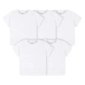 5-Pack Infant & Toddler White Premium Short Sleeve Tees