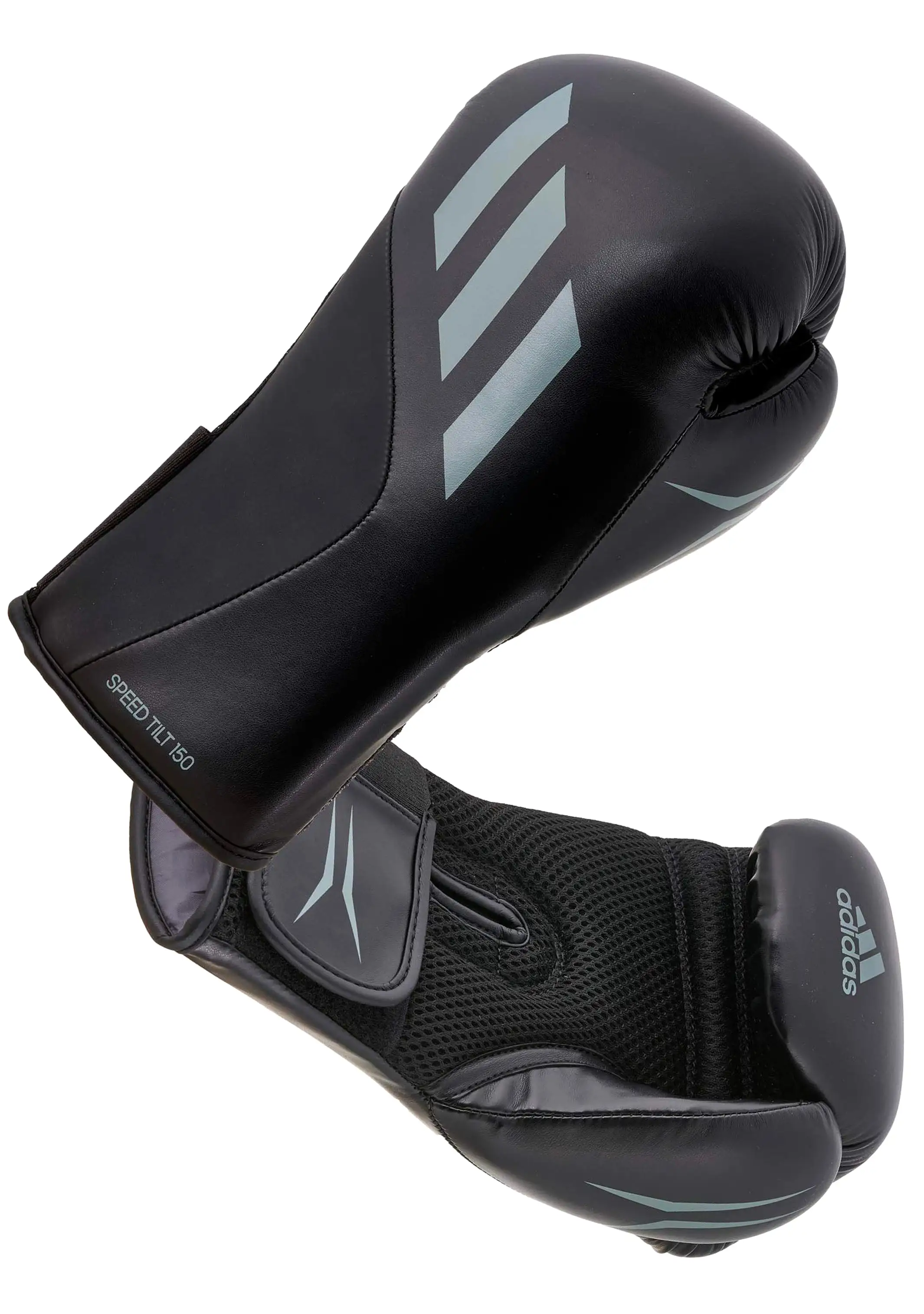 Adidas Speed Tilt 150 Boxing Gloves Black with FREE Adidas Shin Protectors <br> SPD150TG-BBG BLACK