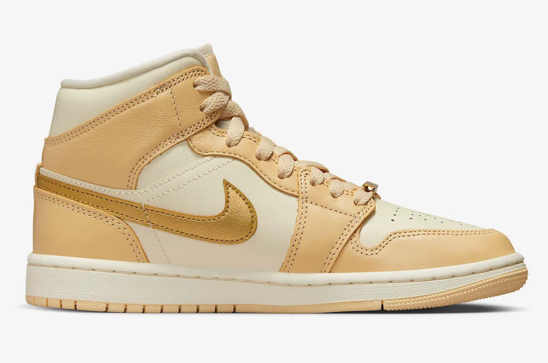 Air Jordan 1 Mid Pale Vanilla Metallic Gold Coconut Milk FB9892-200