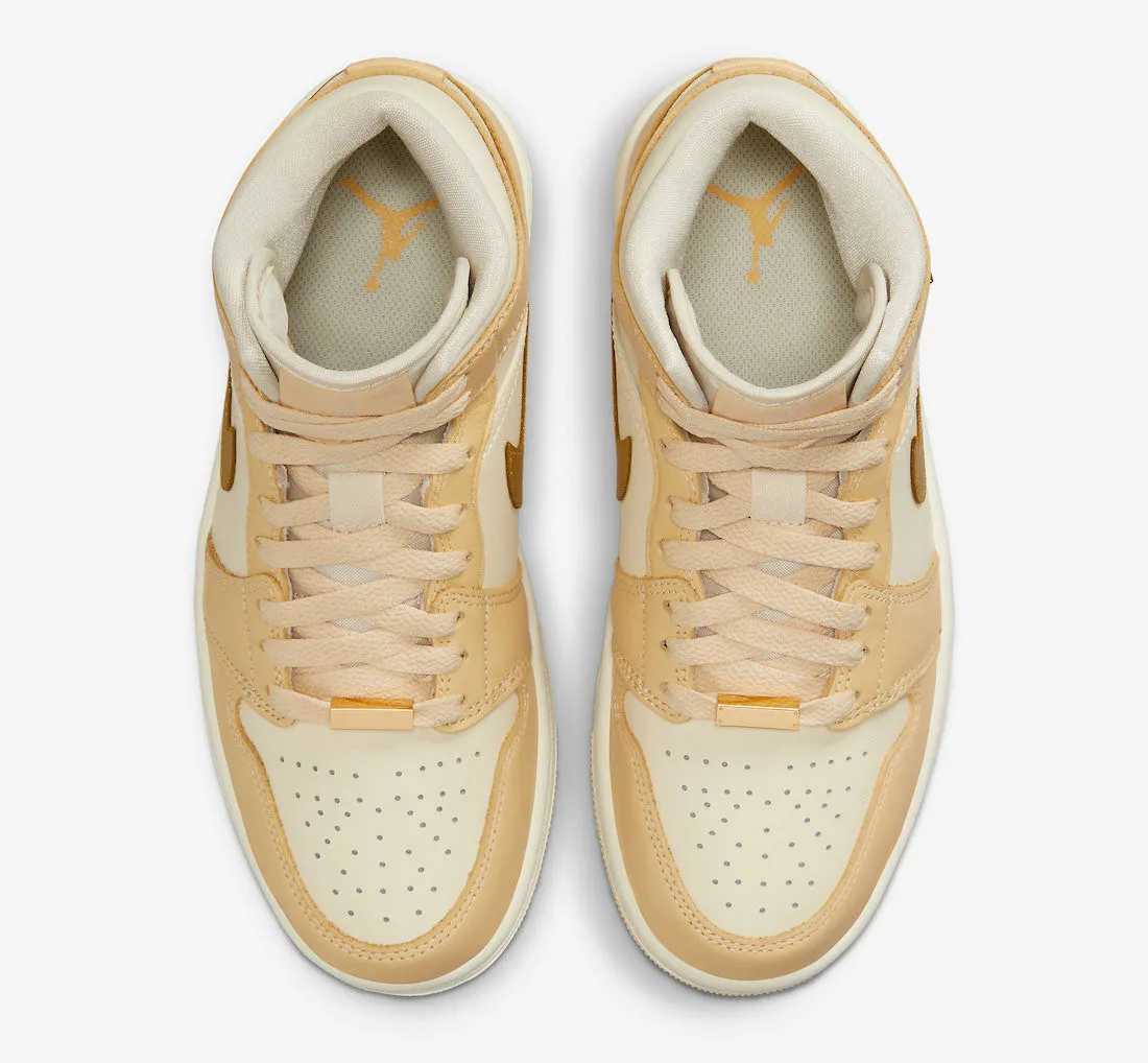 Air Jordan 1 Mid Pale Vanilla Metallic Gold Coconut Milk FB9892-200