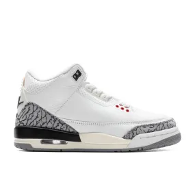 Air Jordan 3 Retro (GS) White Cement Reimagined - Summit White/Fire Red