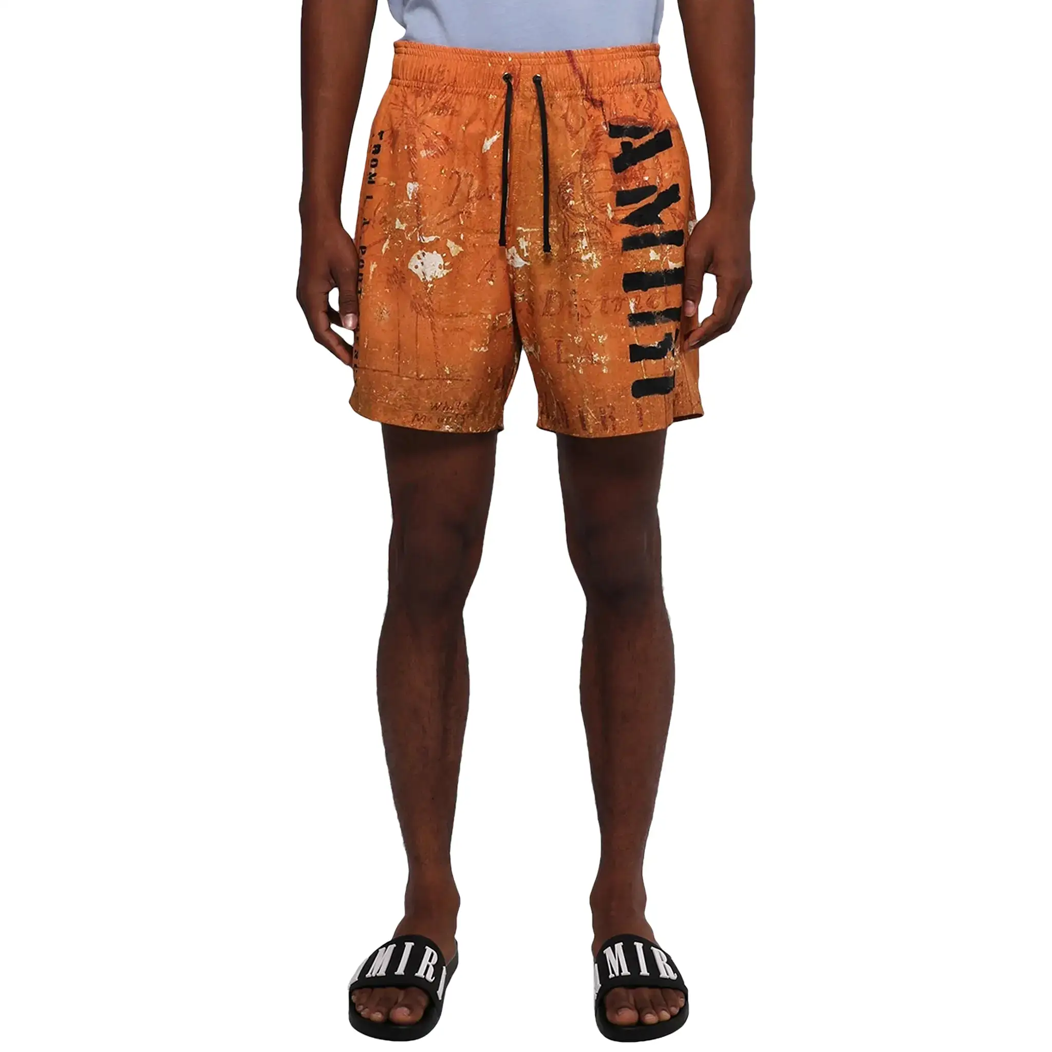 Amiri Stencil Military Orange Swim Shorts