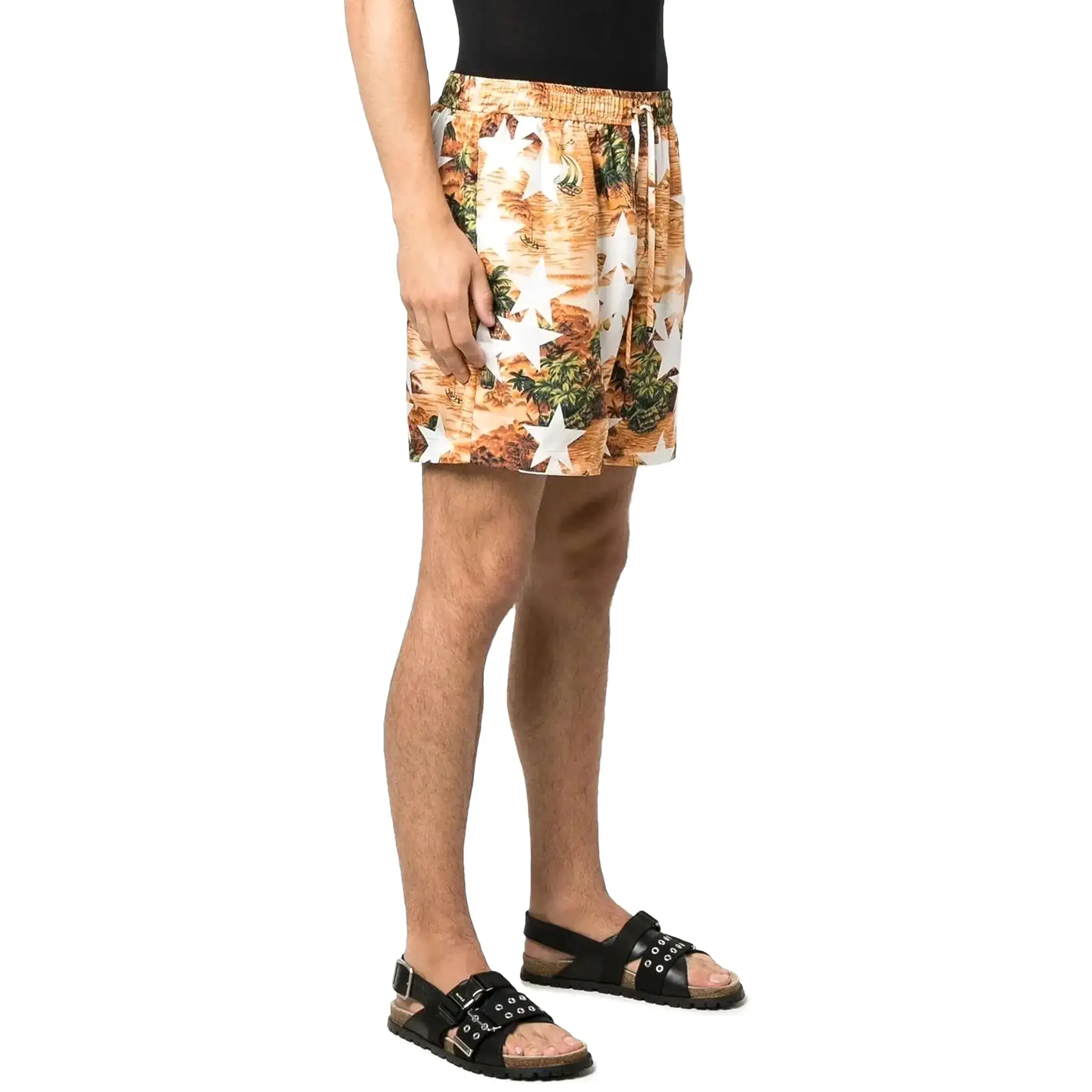 Amiri Tropical Star Orange Swim Shorts