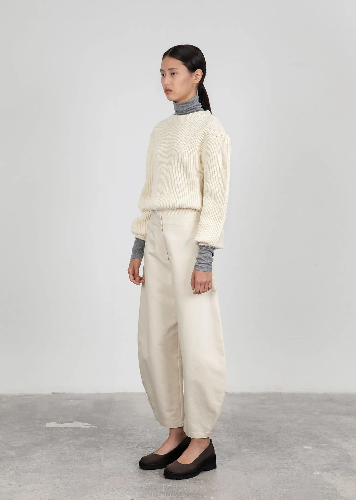 AMOMENTO  |Casual Style Wool Long Sleeves Plain Party Style