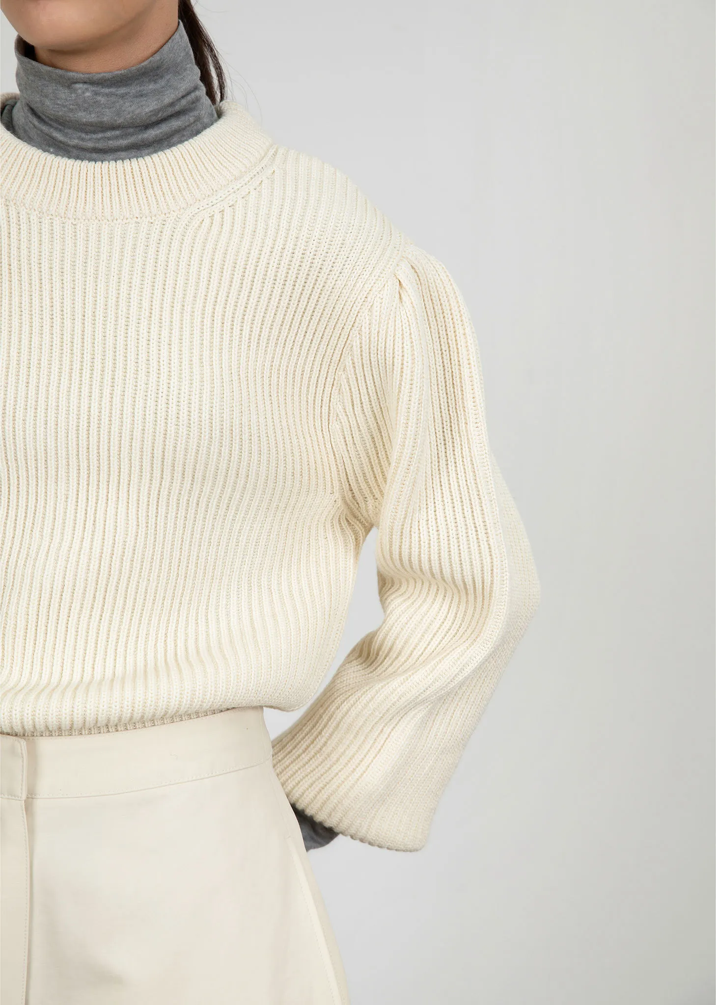 AMOMENTO  |Casual Style Wool Long Sleeves Plain Party Style