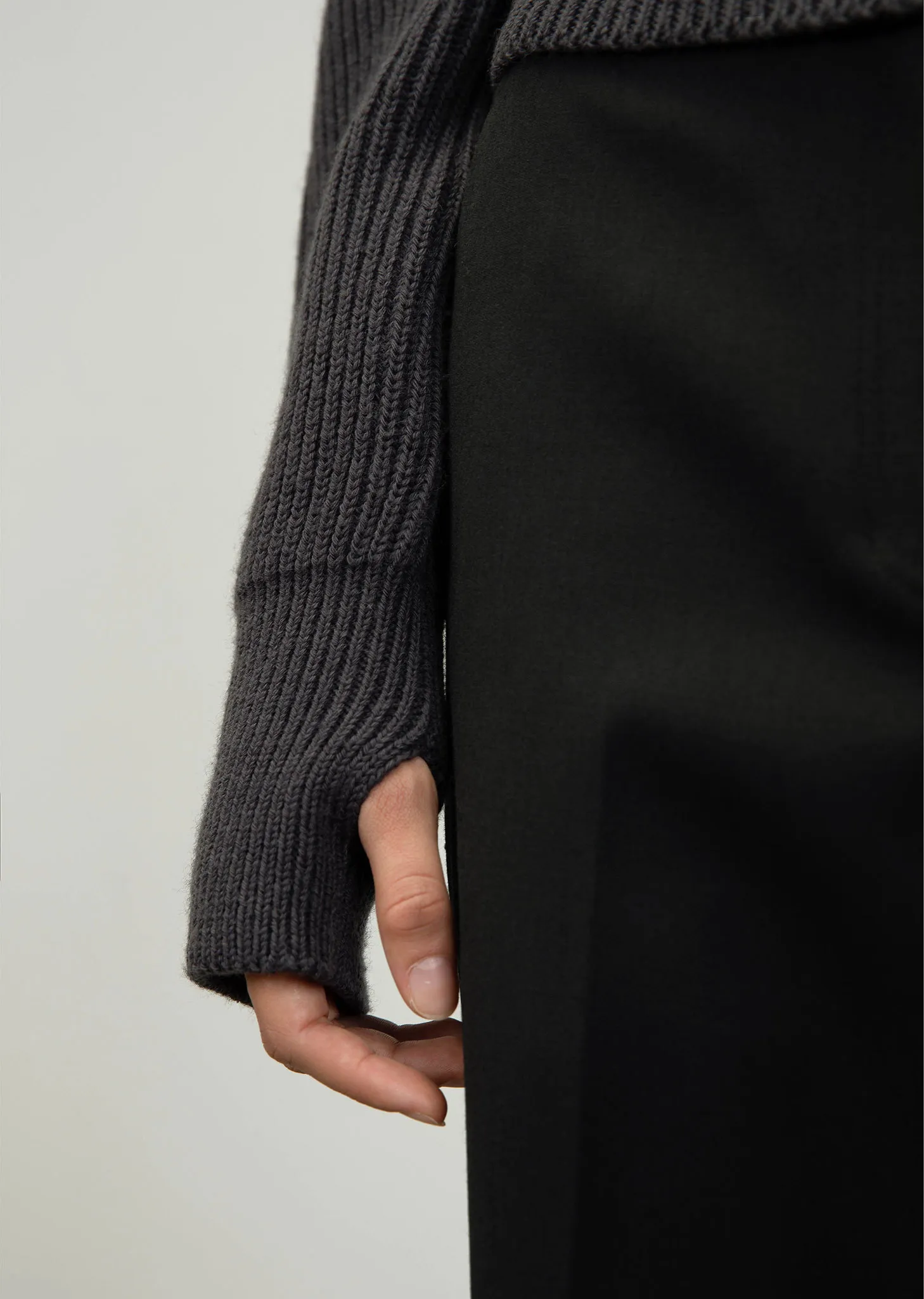 AMOMENTO  |Casual Style Wool Long Sleeves Plain Party Style