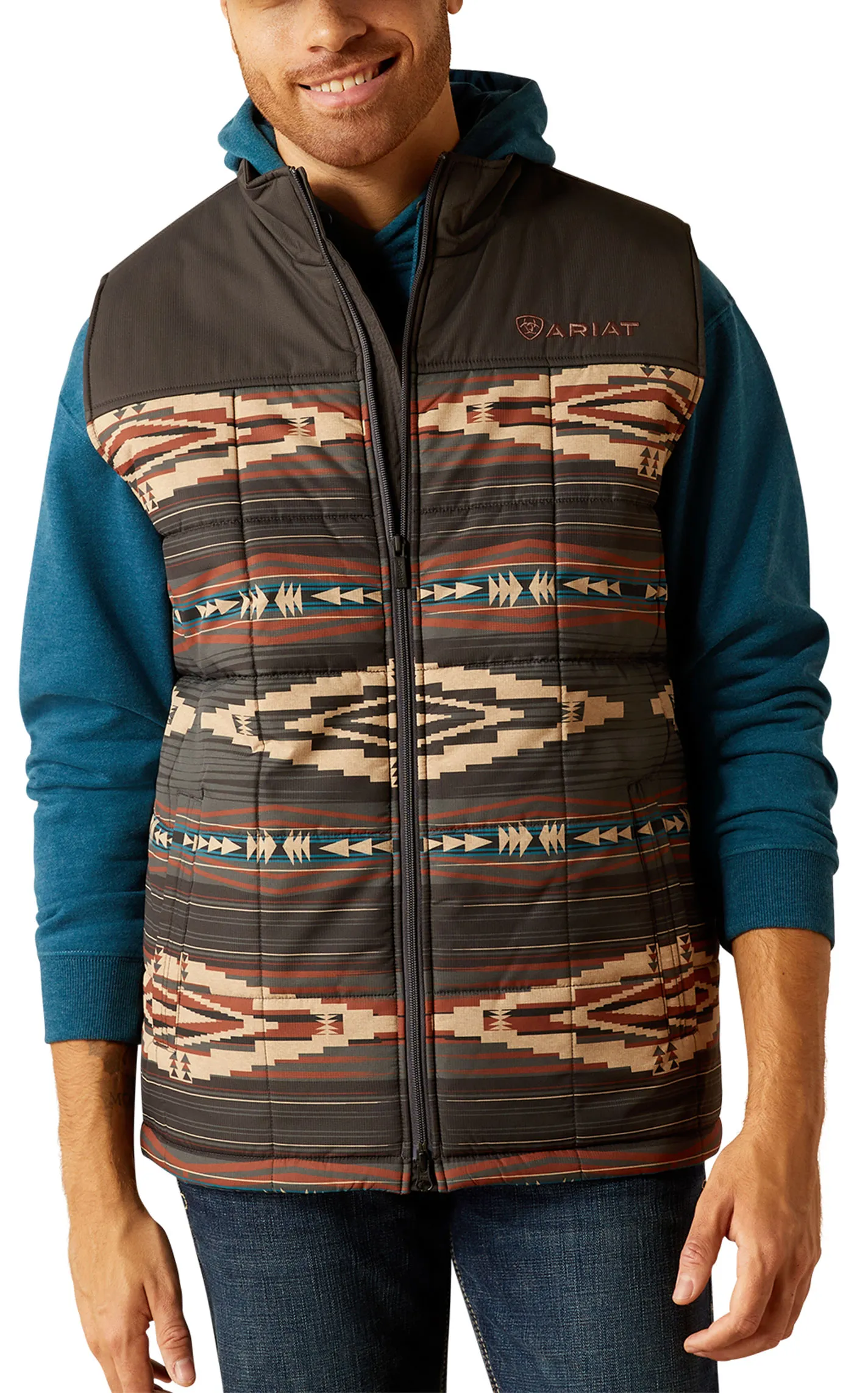 Ariat Men's Crius Chocolate Aztec Insulated Vest