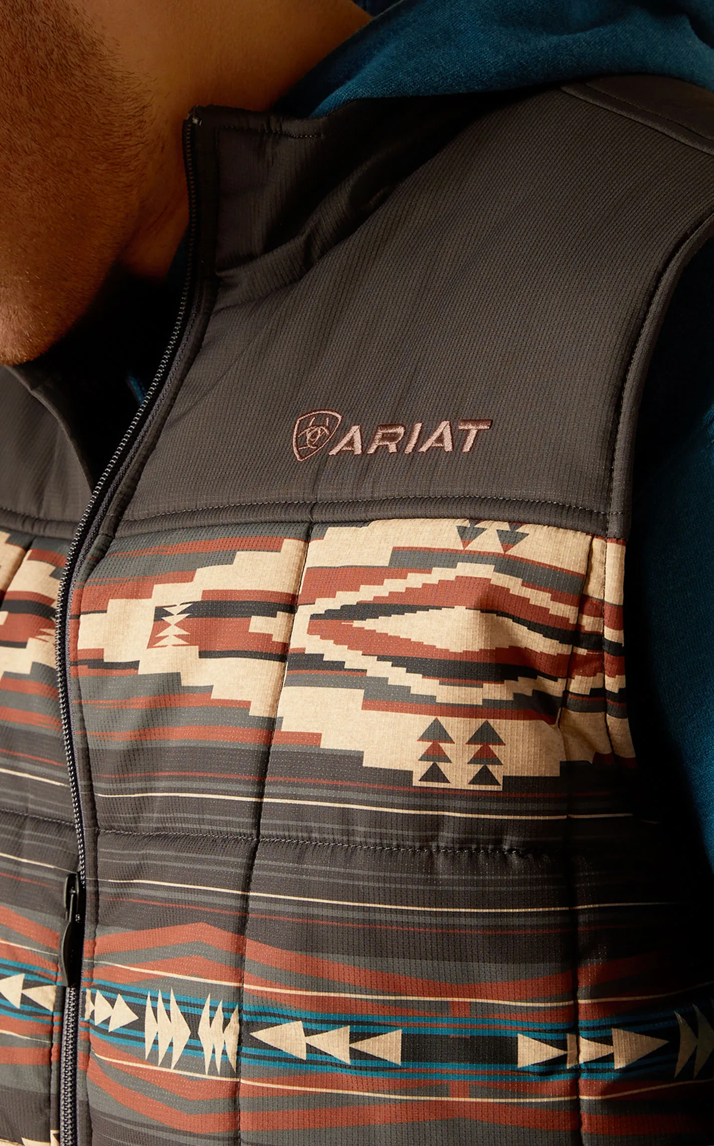 Ariat Men's Crius Chocolate Aztec Insulated Vest