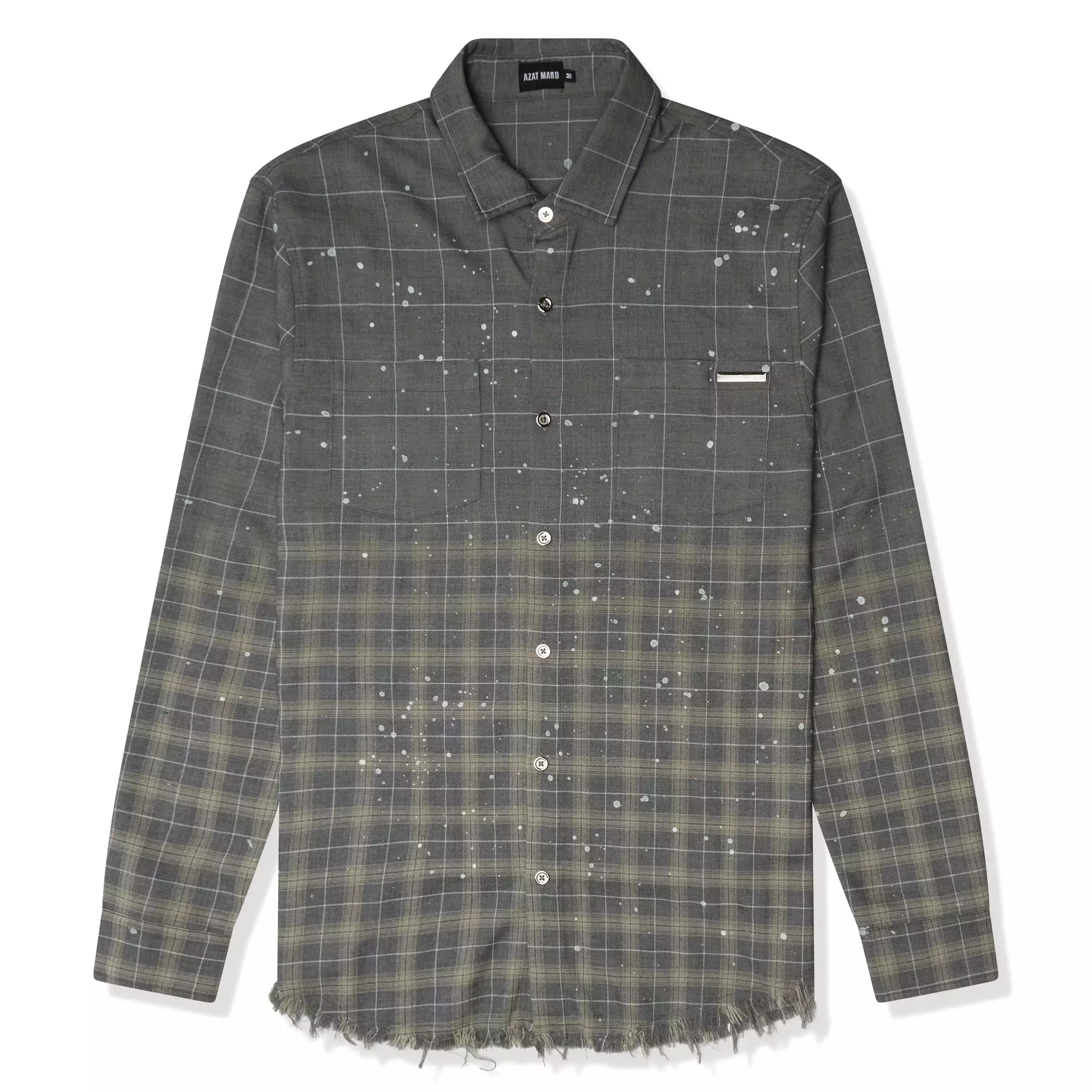 Azat Mard Grey Star Check Shirt