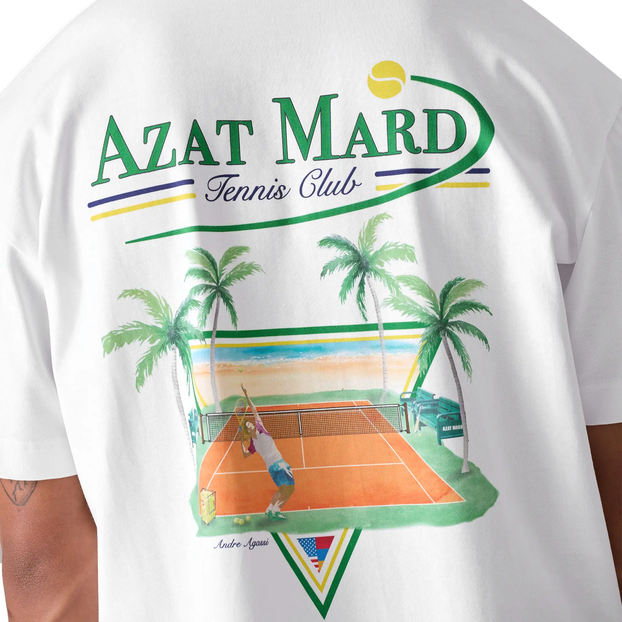 Azat Mard Tennis Club T Shirt White