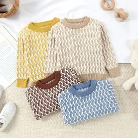 Baby Kid Girls Boys Color-blocking Sweaters Wholesale 231130249