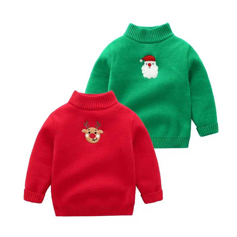 Baby Kid Girls Boys Solid Color Cartoon Christmas Sweaters Wholesale 23112803