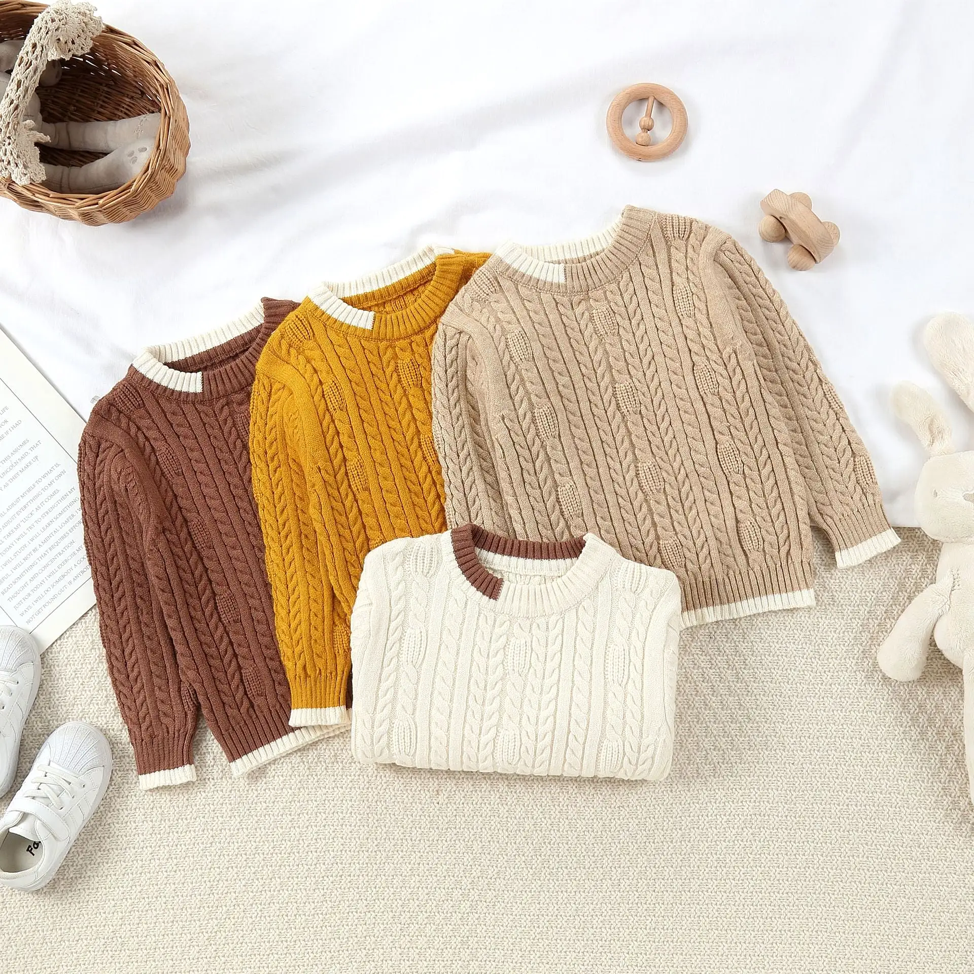 Baby Kid Girls Boys Solid Color Sweaters Wholesale 231130254