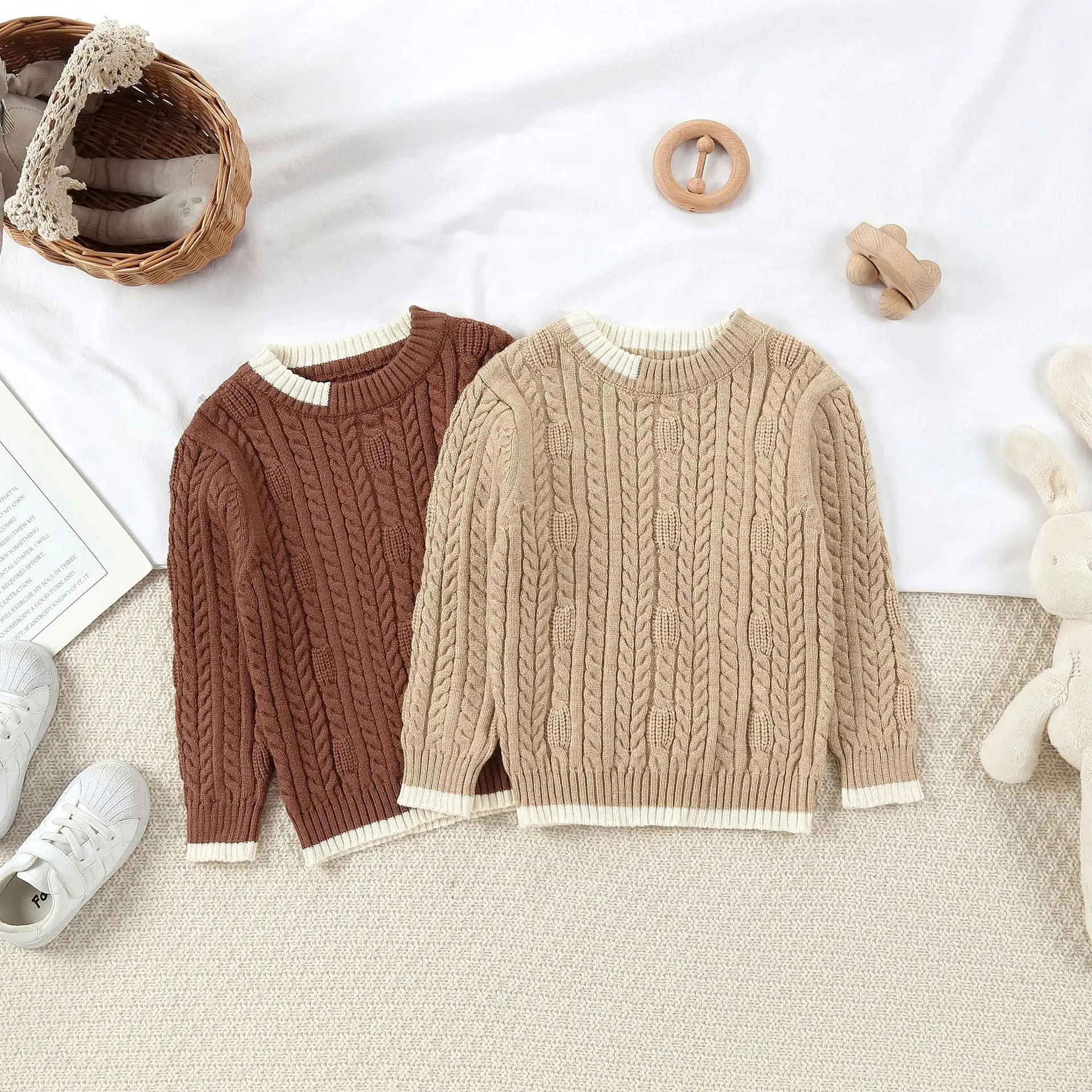 Baby Kid Girls Boys Solid Color Sweaters Wholesale 231130254