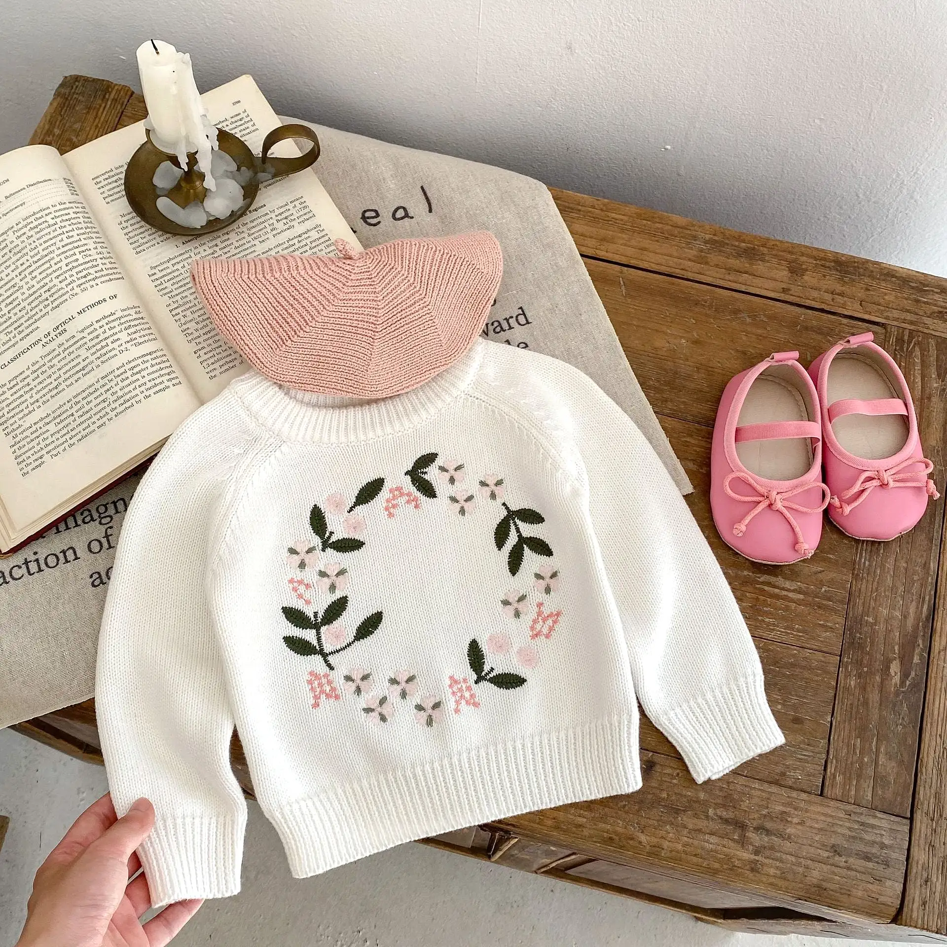 Baby Kid Girls Embroidered Sweaters Wholesale 230828123