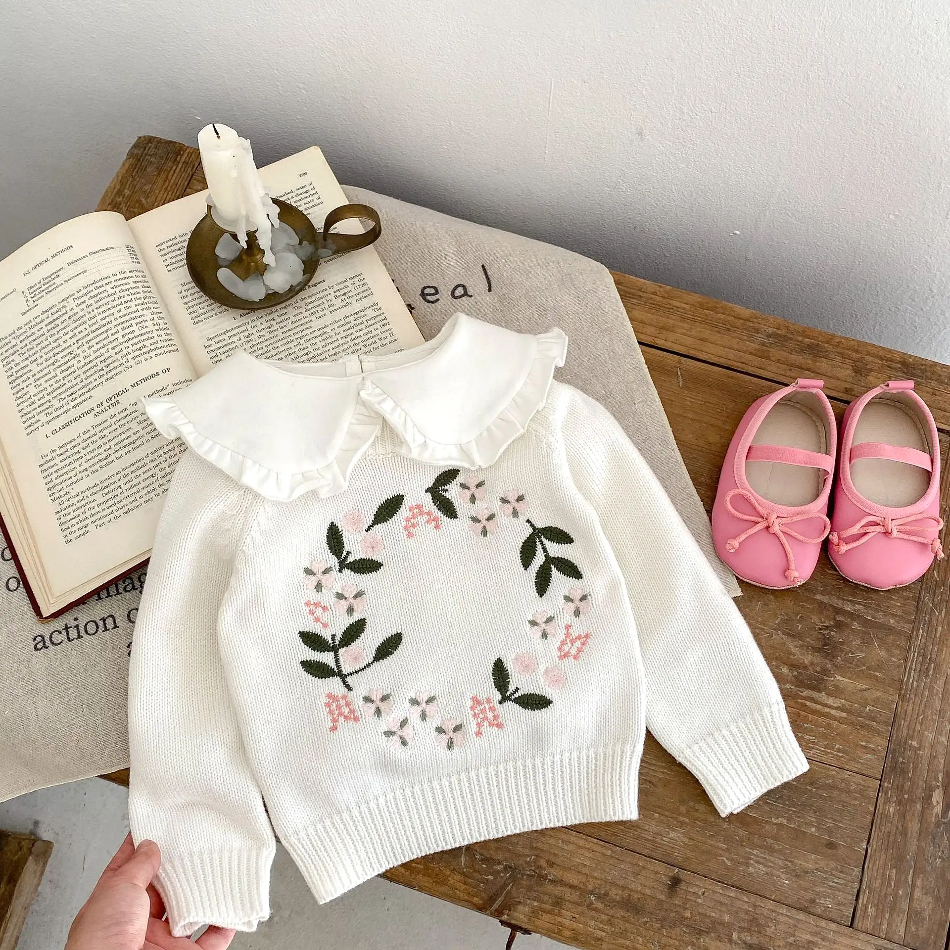 Baby Kid Girls Embroidered Sweaters Wholesale 230828123