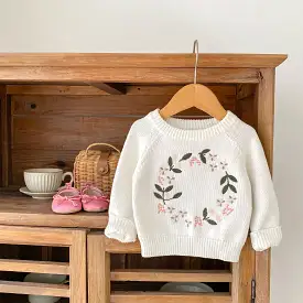 Baby Kid Girls Embroidered Sweaters Wholesale 230828123