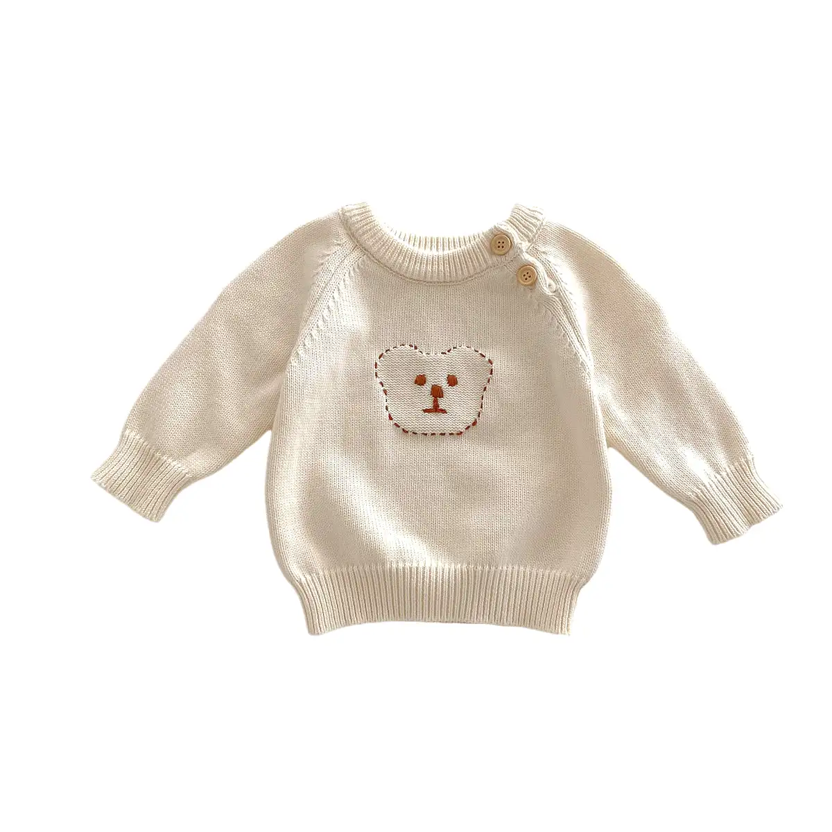 Baby Kid Girls Solid Color Cartoon Sweaters Wholesale 23101969