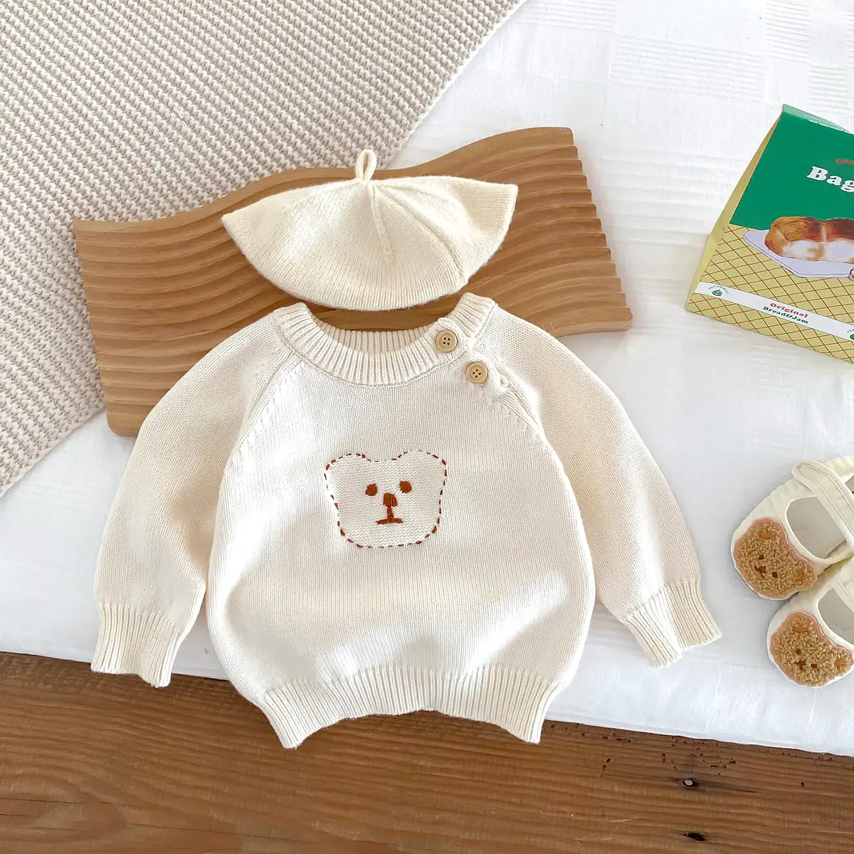 Baby Kid Girls Solid Color Cartoon Sweaters Wholesale 23101969