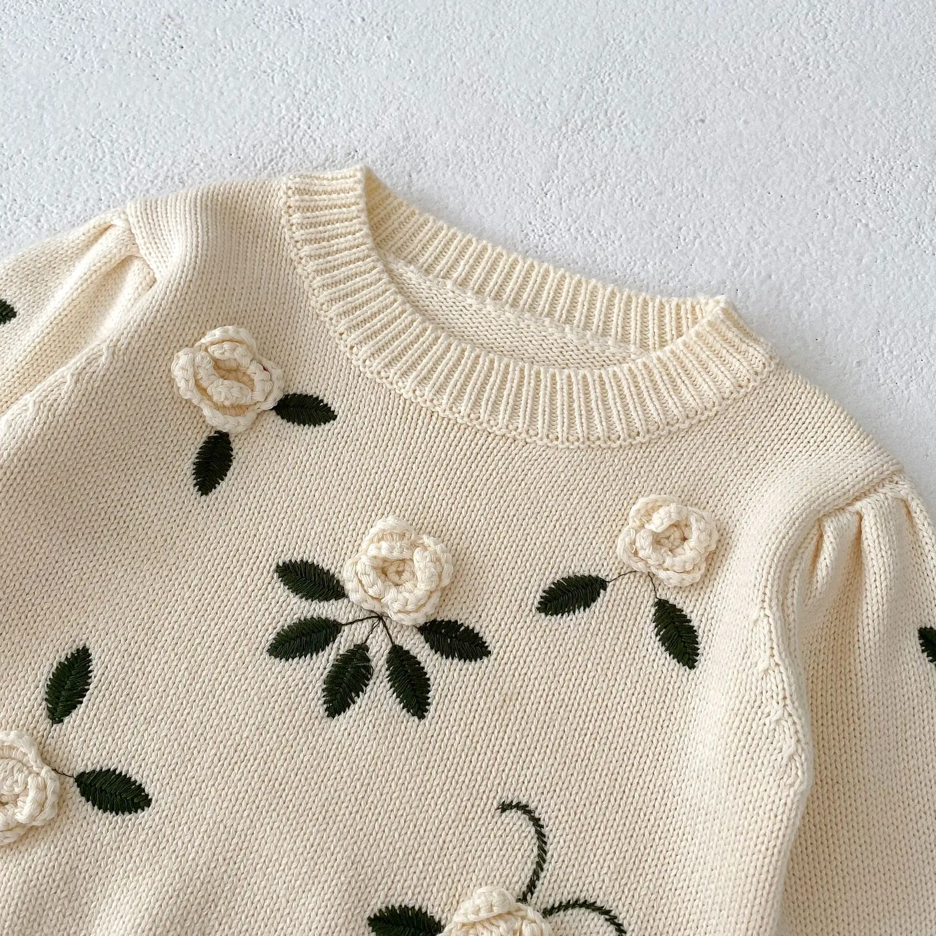 Baby Kid Girls Solid Color Embroidered Sweaters Wholesale 230828156