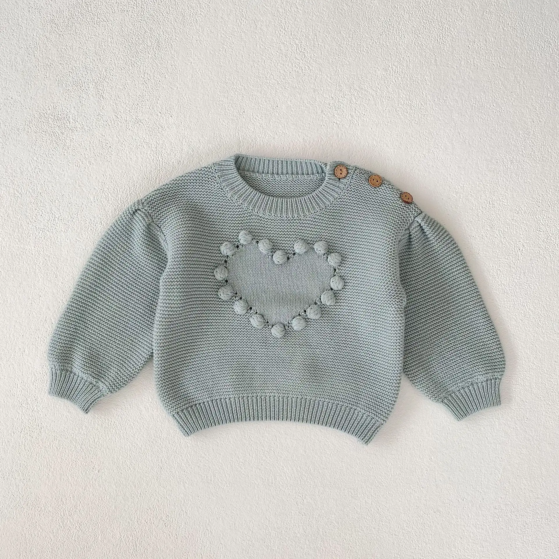 Baby Kid Girls Solid Color Love heart Sweaters Wholesale 23082882