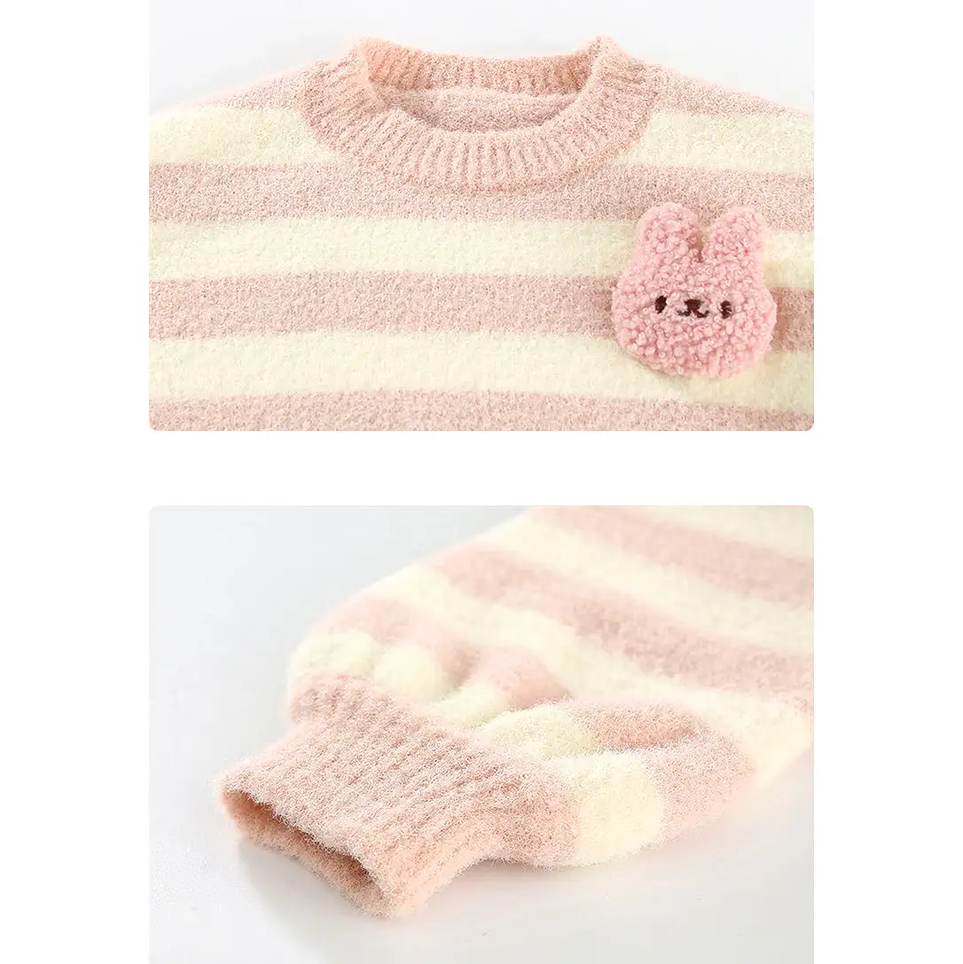 Baby Kid Girls Striped Cartoon Sweaters Wholesale 231019141