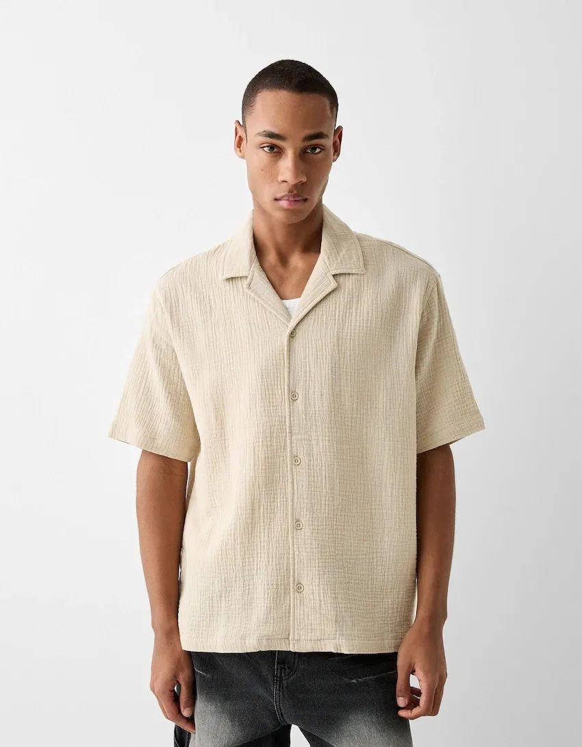 Bershka  |Plain Short Sleeves Shirts