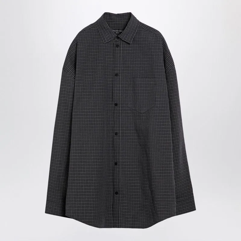 BLACK COTTON POPLIN OUTERWEAR SHIRT