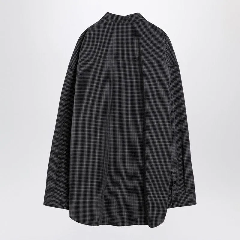 BLACK COTTON POPLIN OUTERWEAR SHIRT