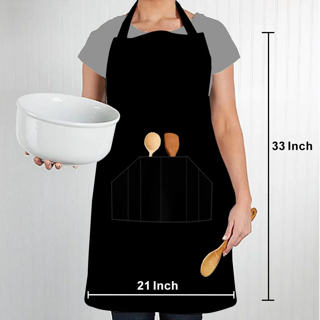 Black Mens Baking Aprons for Kitchen - His