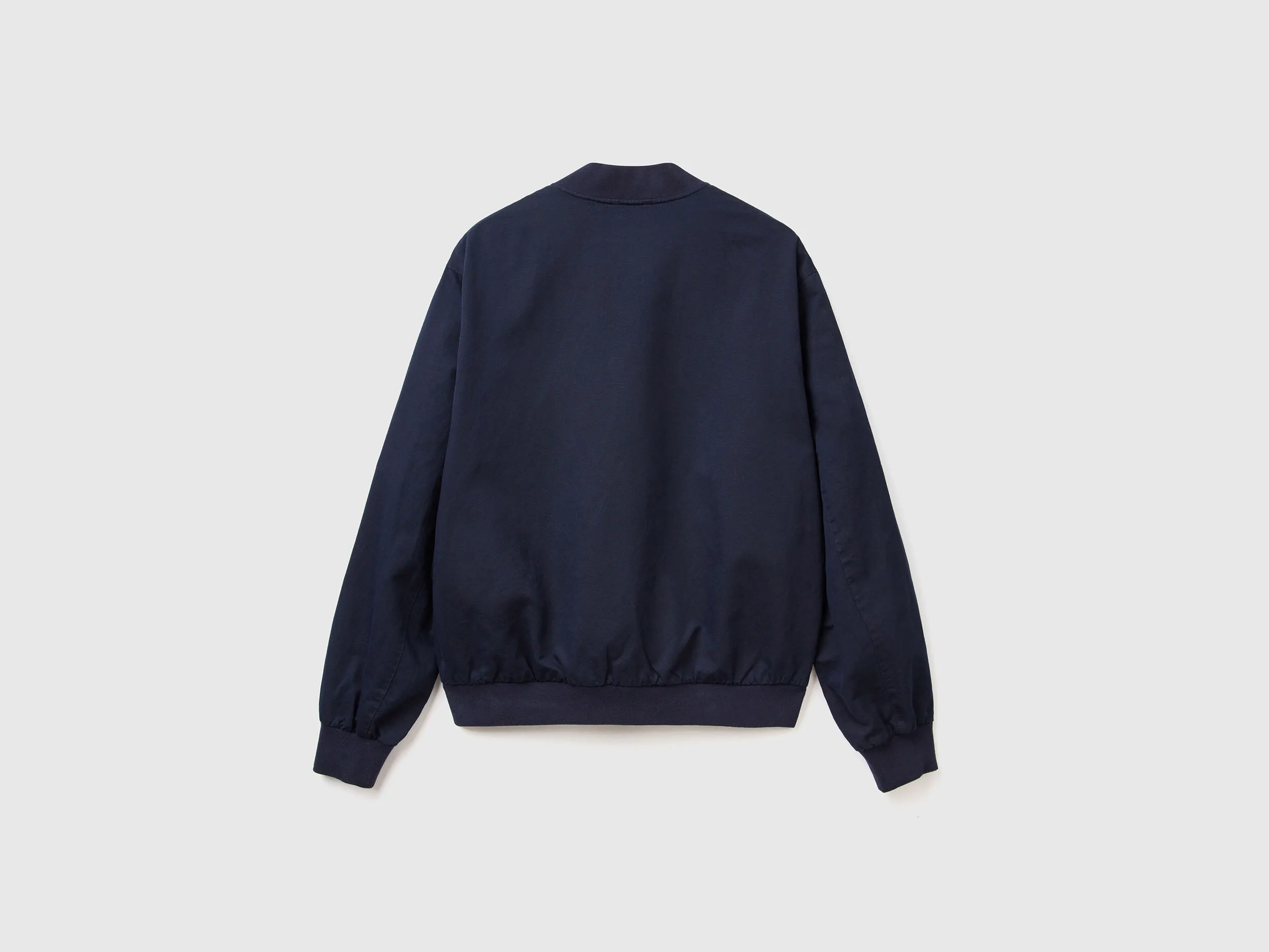 Bomber in linen blend - Dark Blue | Benetton