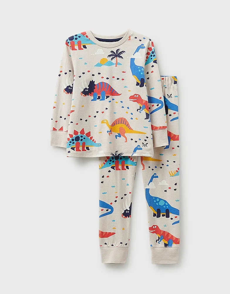 Boys' Long Sleeve Dino PJ Set from Crew Clothing Company