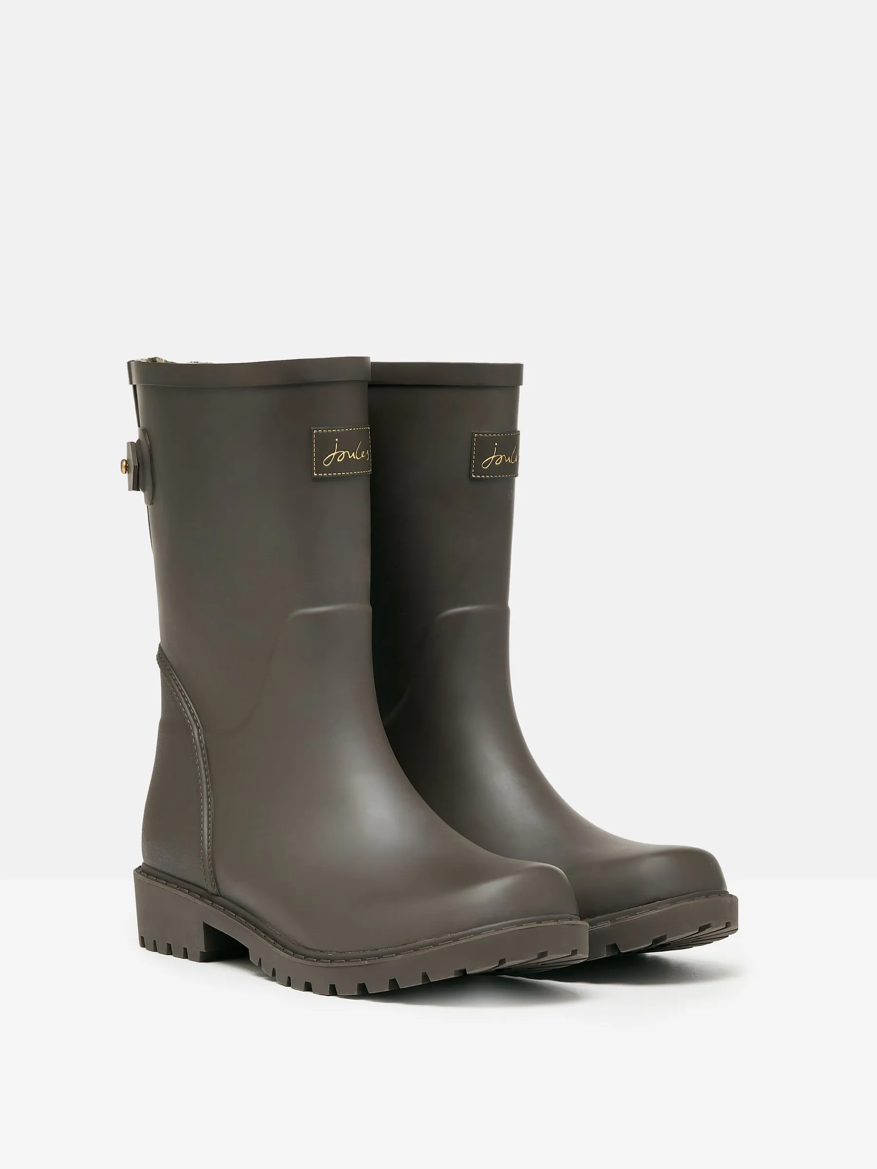 Brown Adjustable Mid Calf Wellies