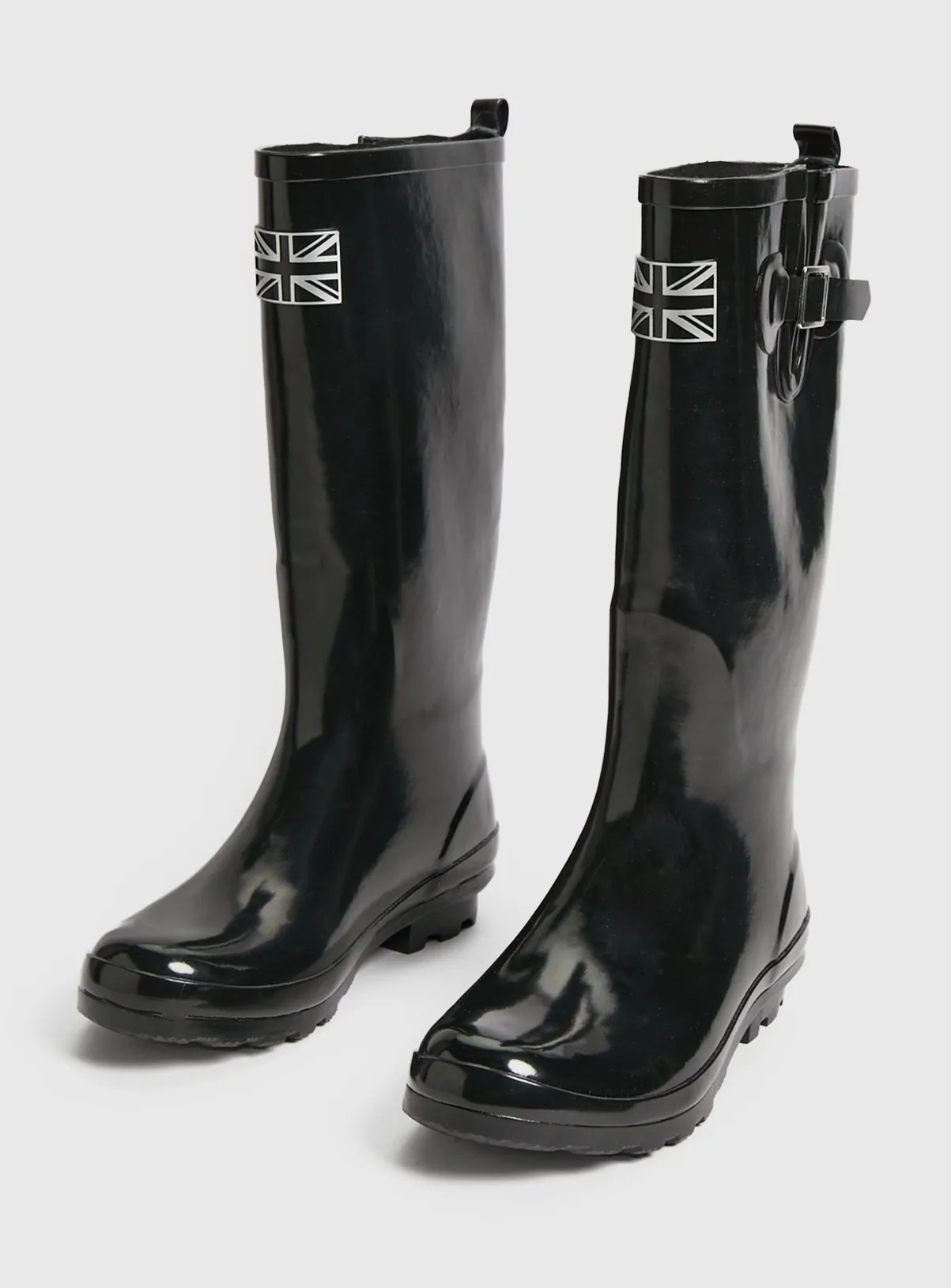 Buy Black Gloss Wellies 5 | Wellies | Tu