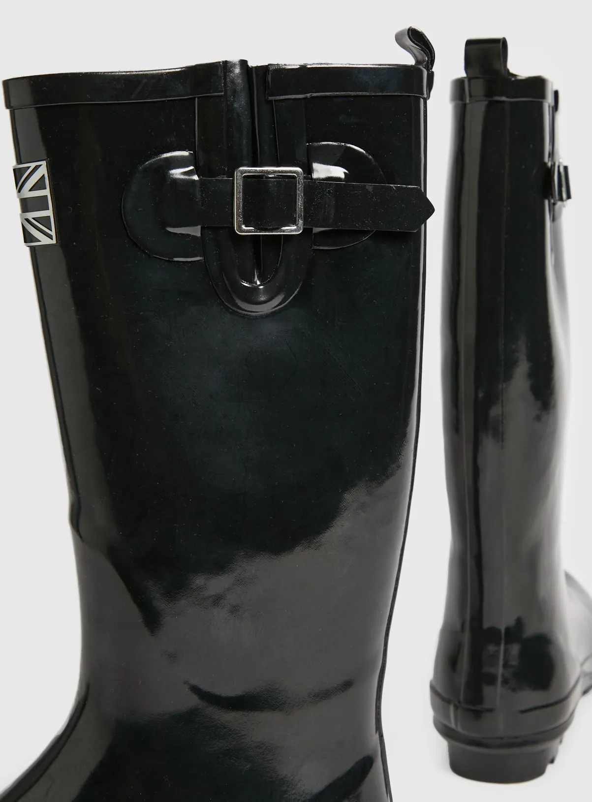 Buy Black Gloss Wellies 5 | Wellies | Tu