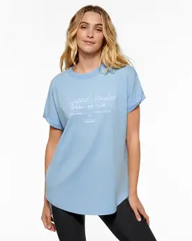 CHAMONIX CUFFED SLEEVE TEE SKY BLUE