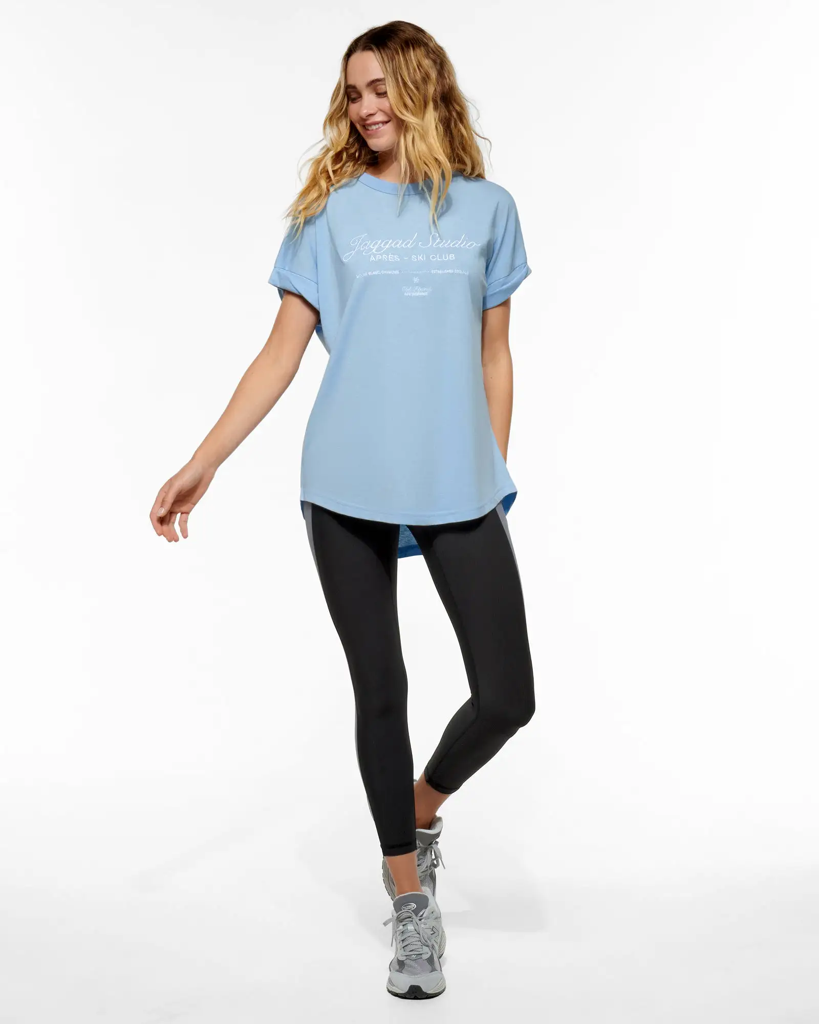 CHAMONIX CUFFED SLEEVE TEE SKY BLUE