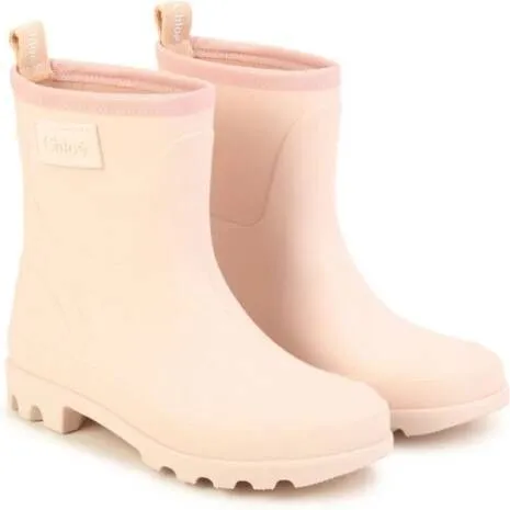 Chloé Kids logo-patch Wellies Pink