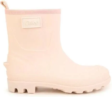 Chloé Kids logo-patch Wellies Pink