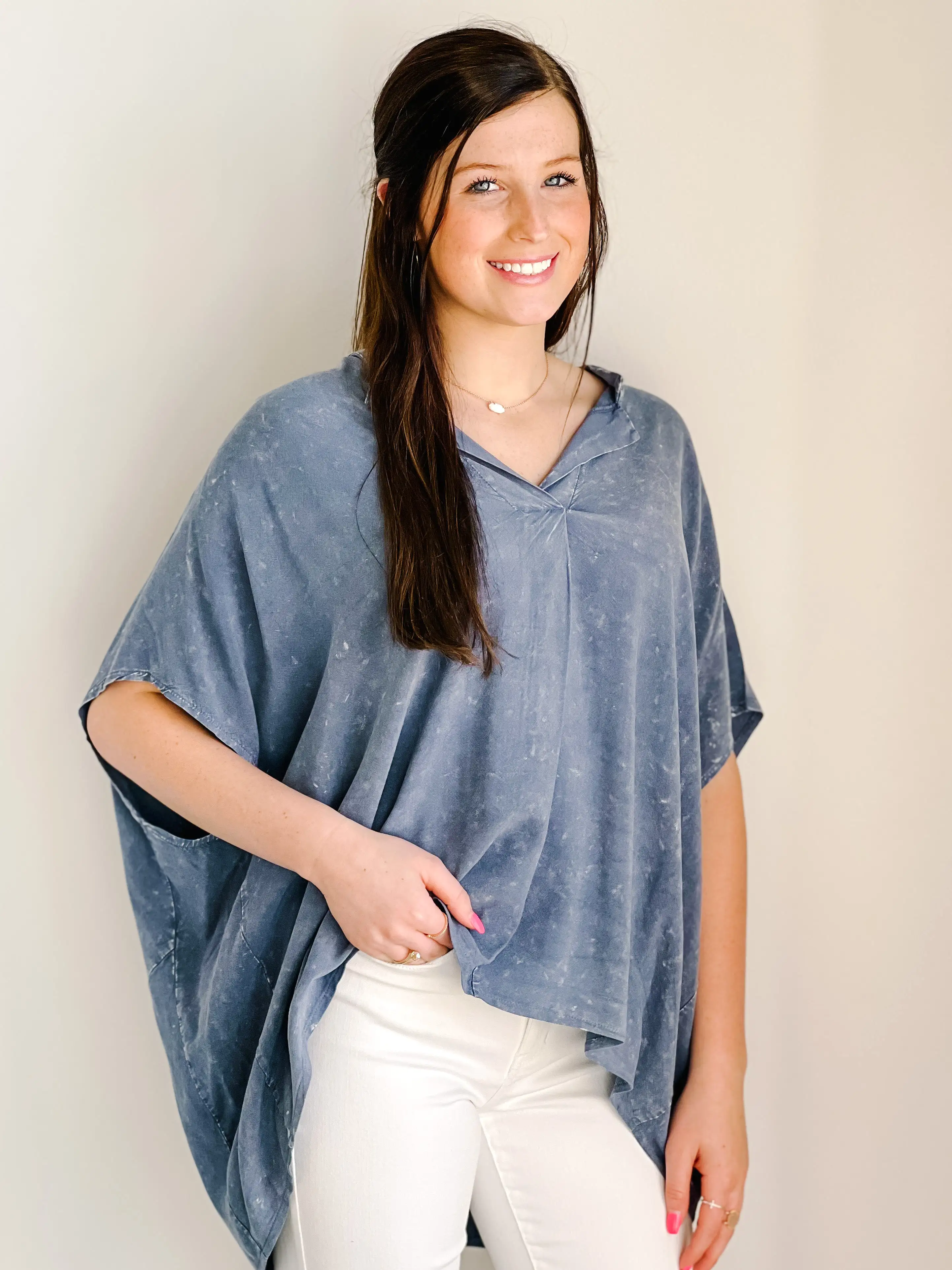 Coco Denim Blue Oversized Blouse