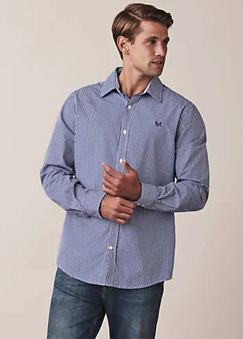 Crew Neck Classic Micro Gingham Shirt by Crew Clothing Company | Look Again