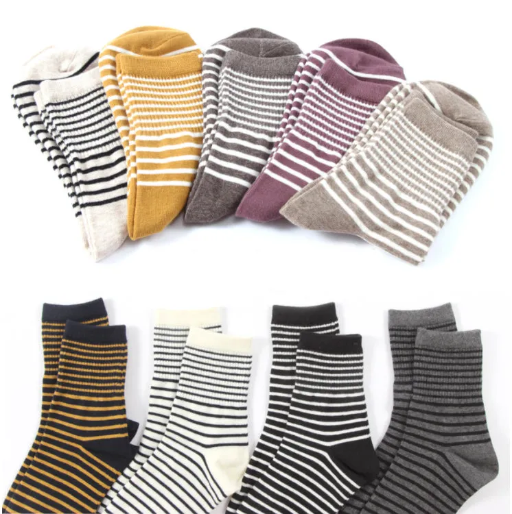 Crew Socks | Yellow Stripes | Cotton