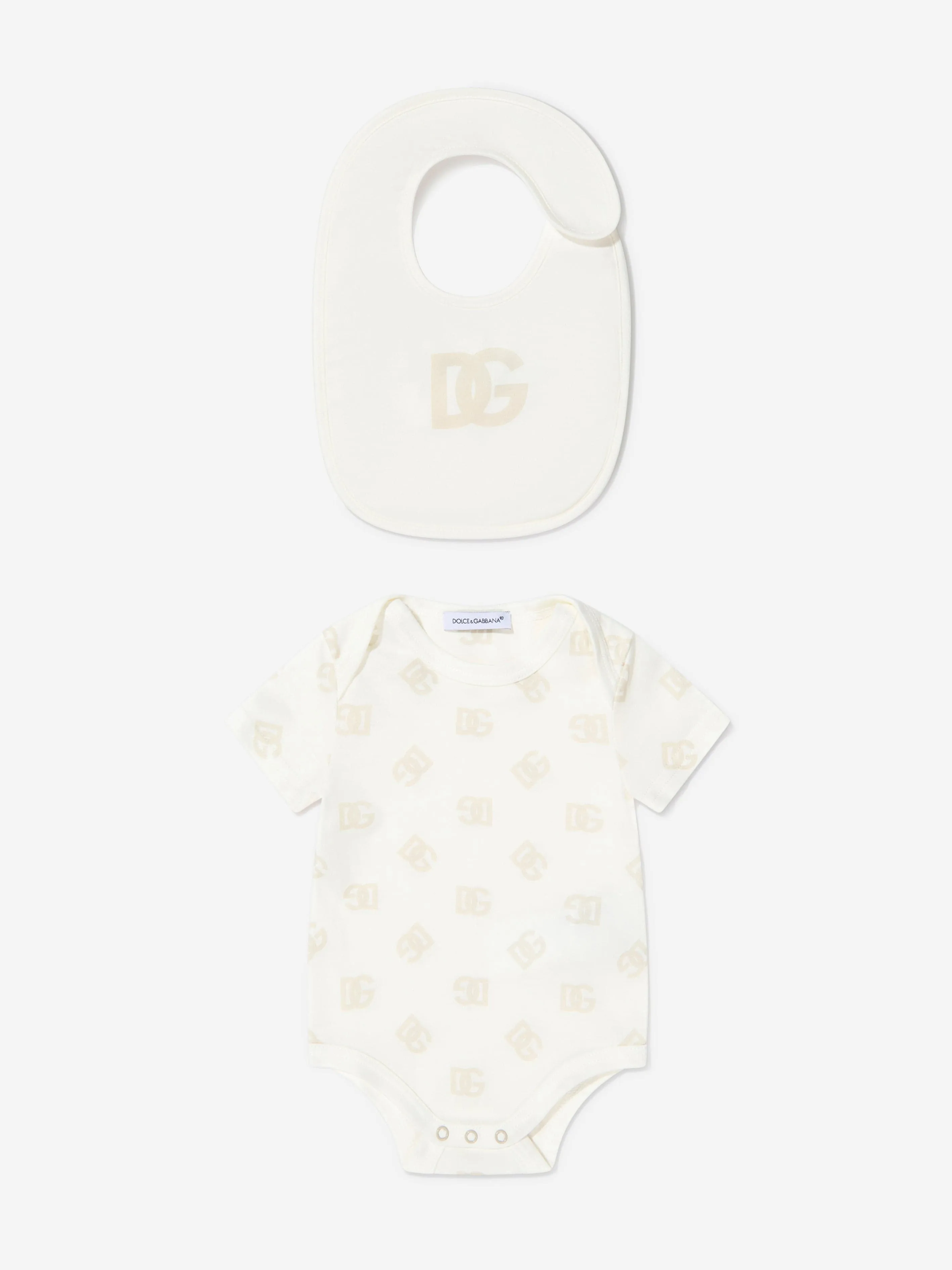 Dolce & Gabbana Kids - Baby Logo Bodysuit And Bib Gift Set | Childsplay Clothing