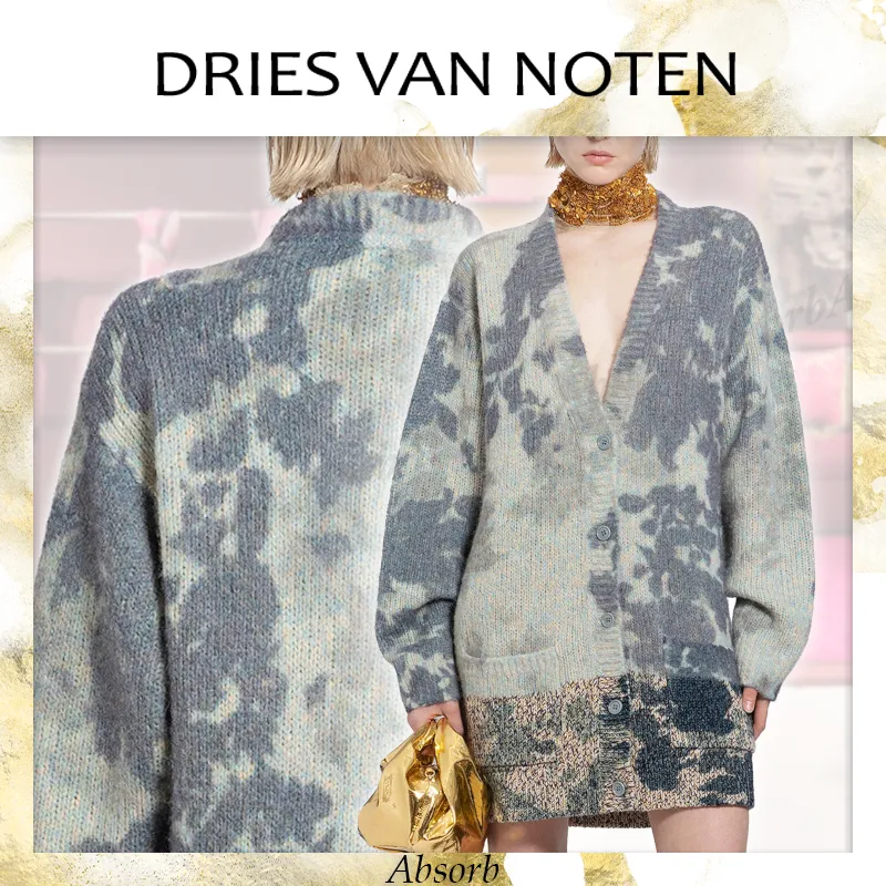 Dries Van Noten  |Flower Patterns Casual Style Wool Long Sleeves Elegant Style