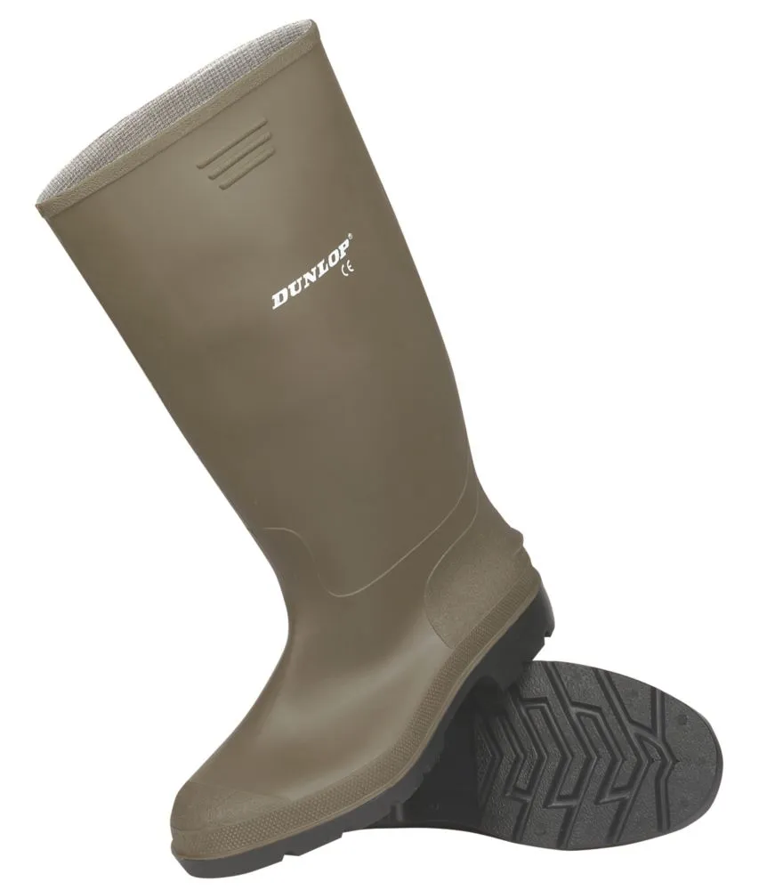 Dunlop Pricemaster Metal Free  Non Safety Wellies Green Size 9 - Screwfix