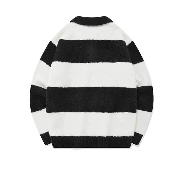 Fallett  |Stripes Unisex Wool Nylon Street Style Long Sleeves Logo