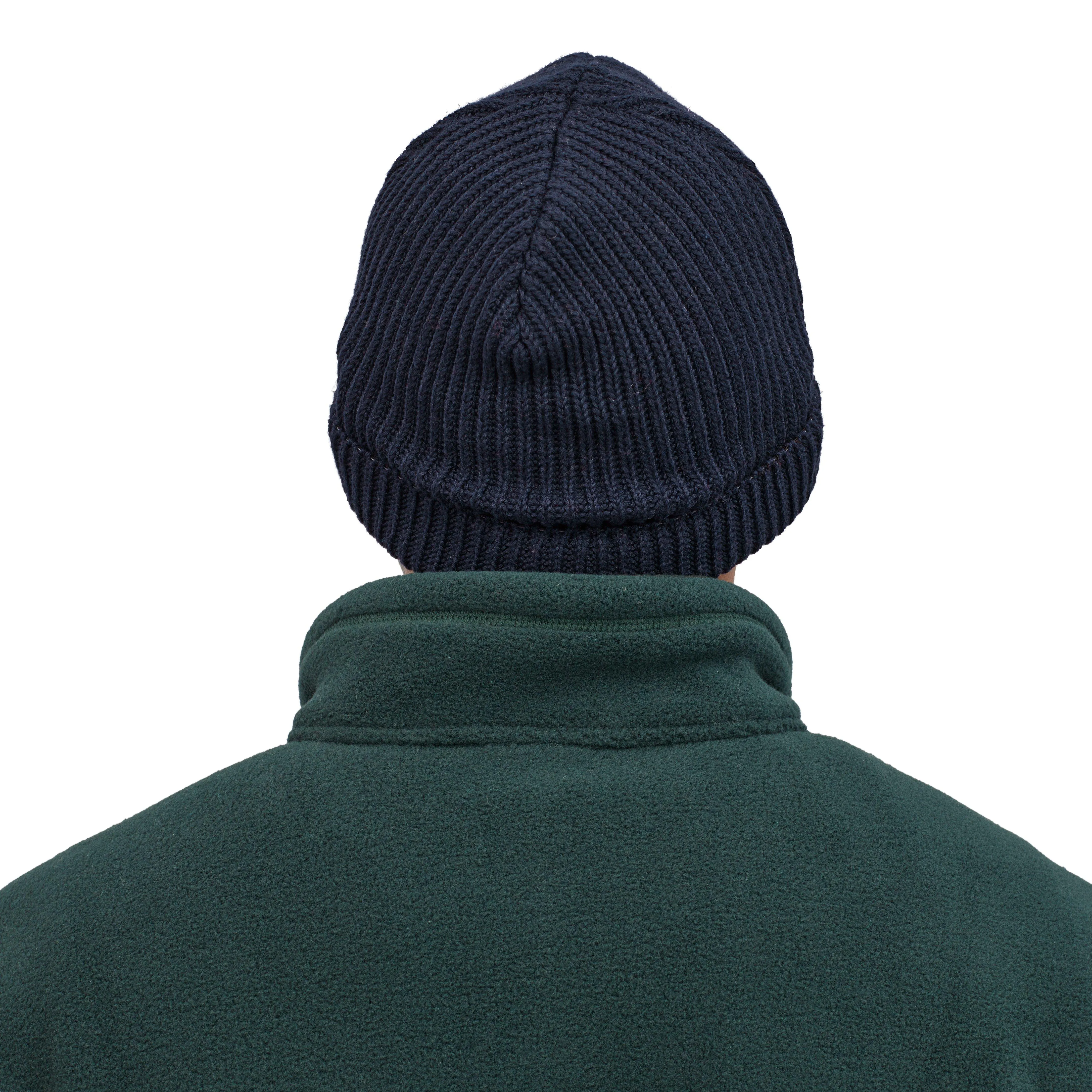 Fisherman's Rolled Beanie - Navy Blue | Hats & Beanies UK